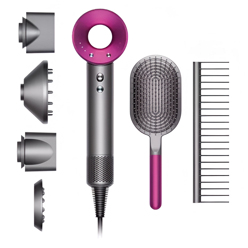 Фен Dyson Supersonic HD03 (фуксия) с комплектом расчесок