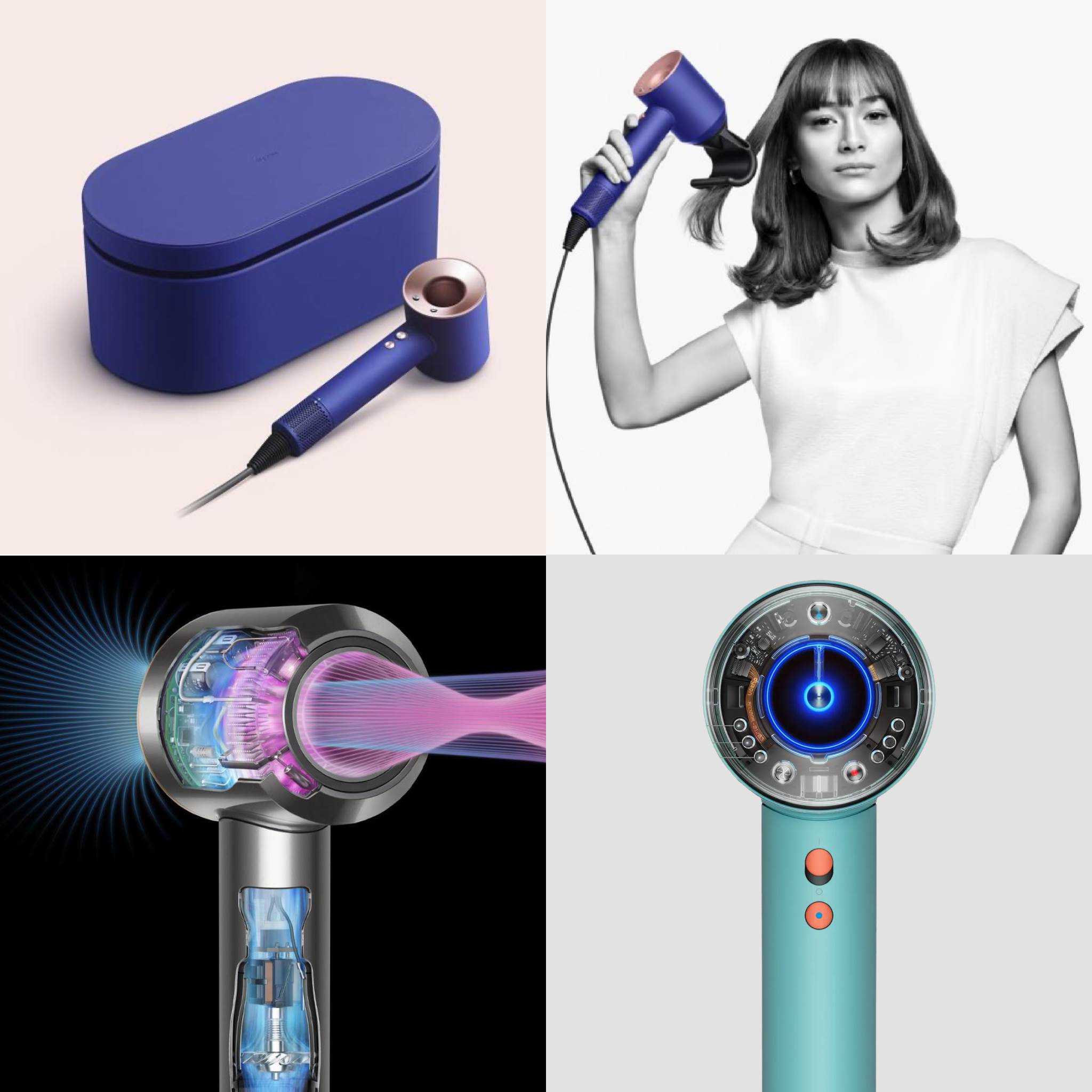 Фен Dyson Supersonic HD08 (Vinca blue и Rosé) с кожаным кейсом